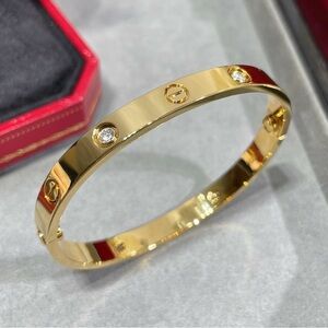 Gold Bracelet with Crystal Accents